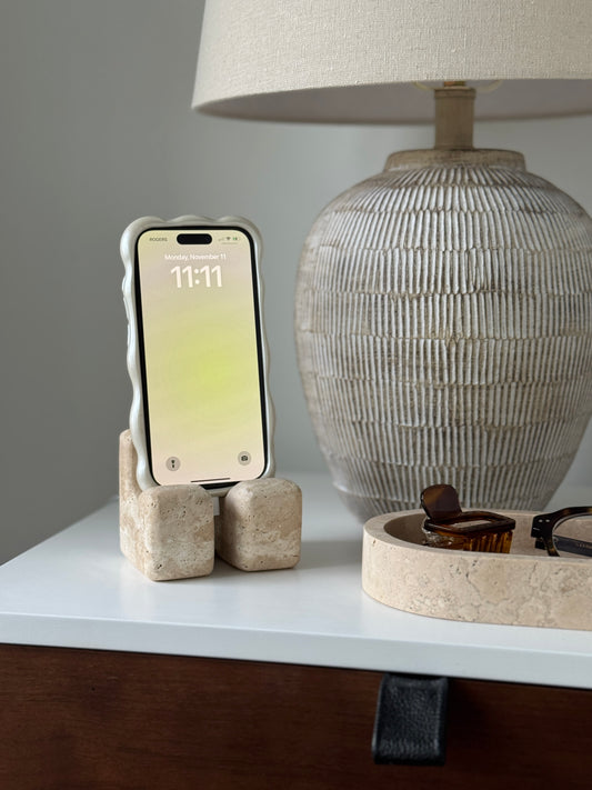 Travertine Phone Stand