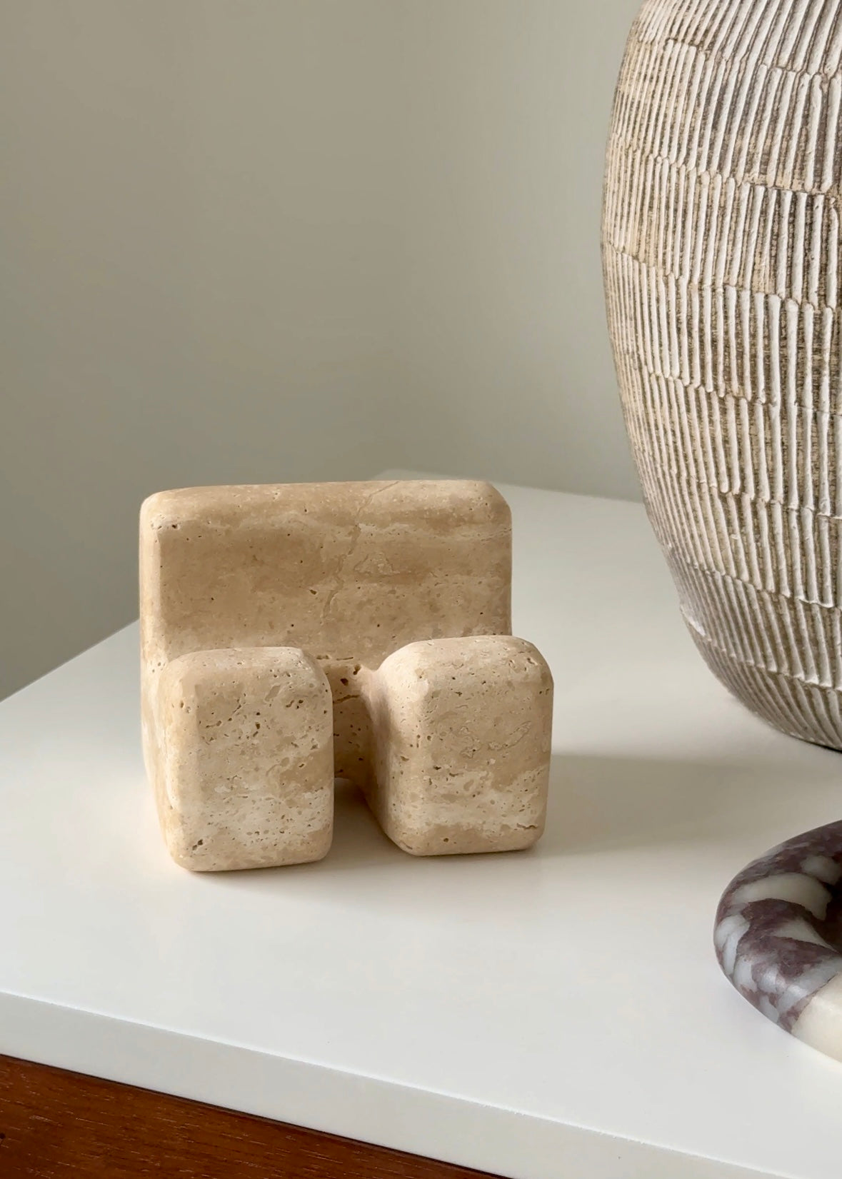 Travertine Phone Stand