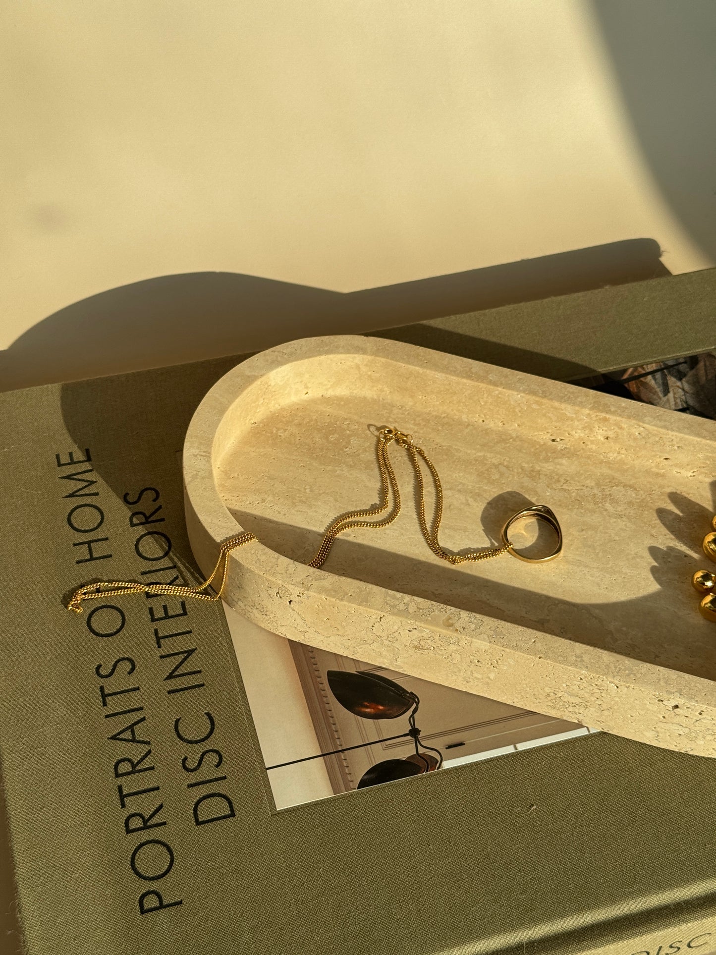 Travertine Oval Catchall