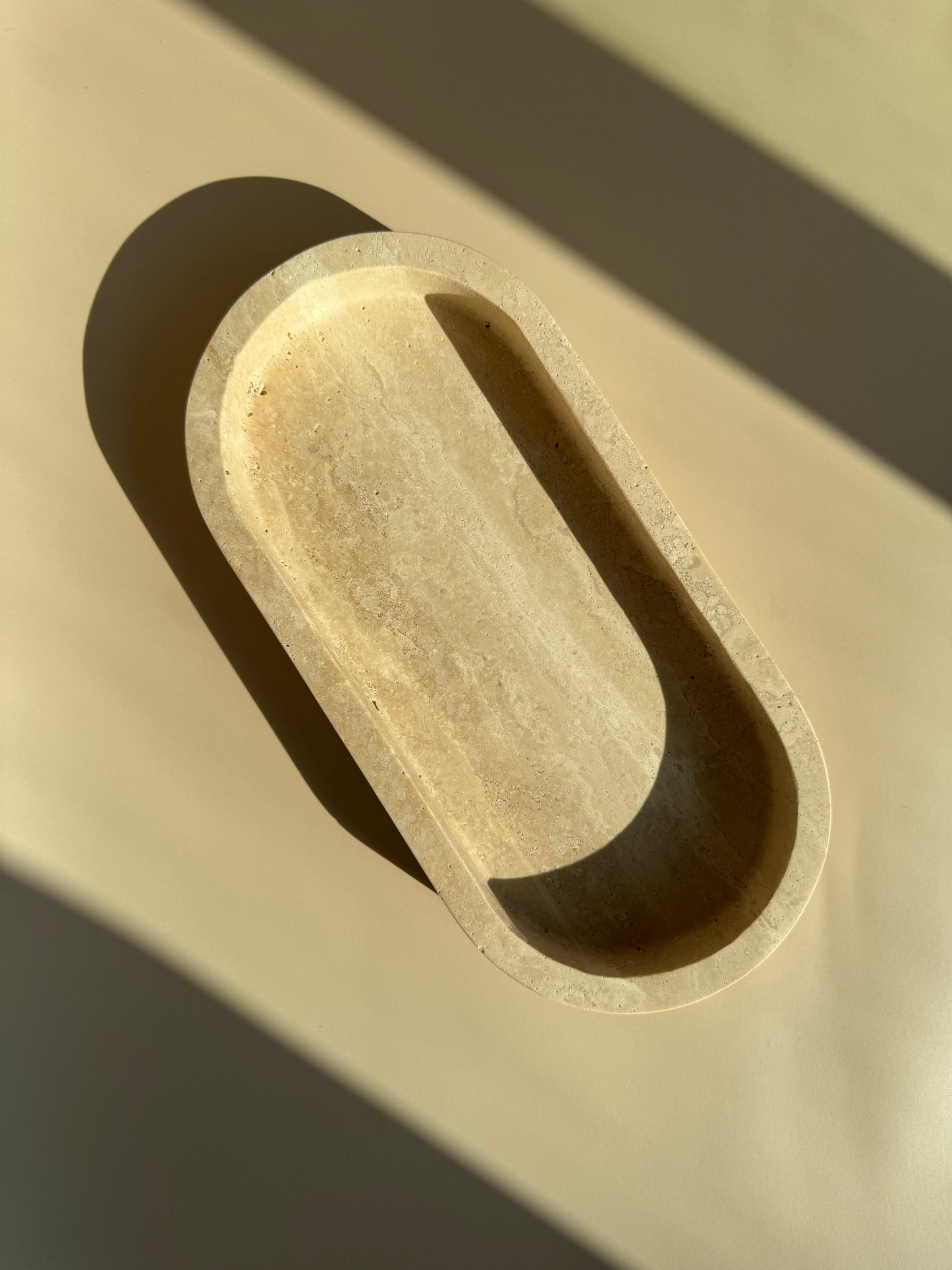 Travertine Oval Catchall