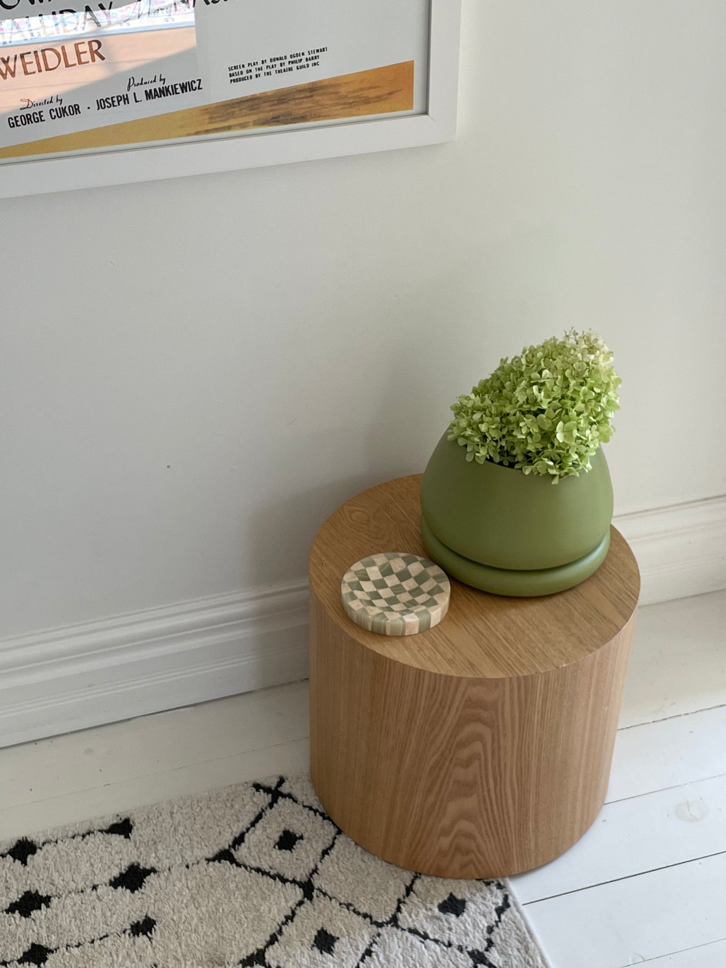 Checkered Travertine and Green Onyx Catchall