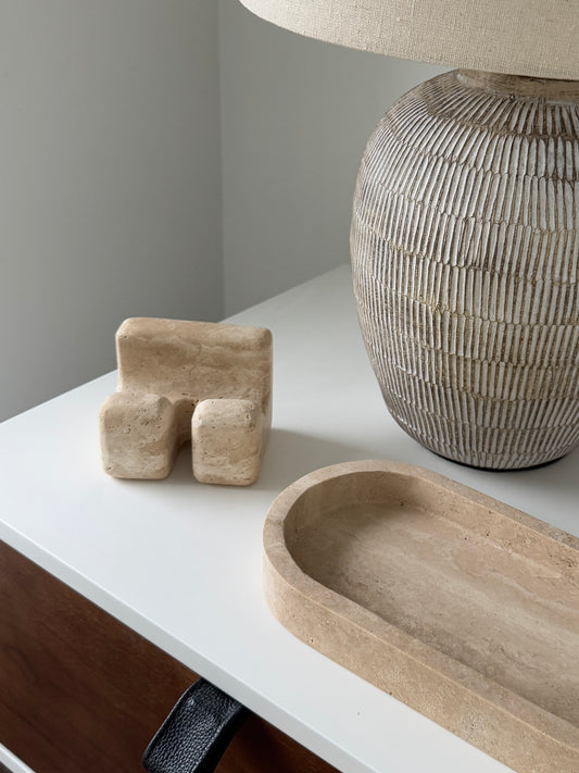 Nightstand Bundle: Travertine Phone Stand & Catchall Combo Pre-Order